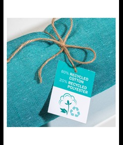 Telo mare/pareo  in cotone riciclato  da 180 gr/m2 con frange, misura 90x170 cm