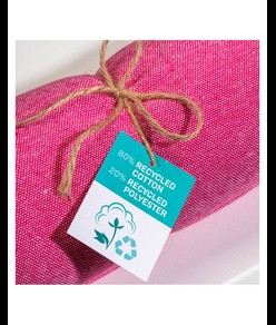 Telo mare/pareo  in cotone riciclato  da 180 gr/m2 con frange, misura 90x170 cm