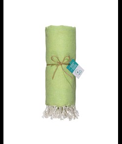 Telo mare/pareo  in cotone riciclato  da 180 gr/m2 con frange, misura 90x170 cm