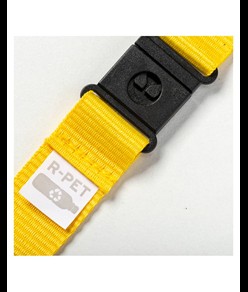 Nastro da collo in poliestere riciclato R-PET con moschettone e sgancio di sicurezza