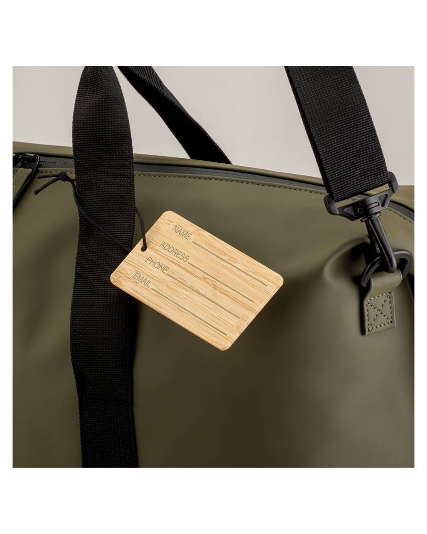 Etichetta porta indirizzo per bagagli in bambù