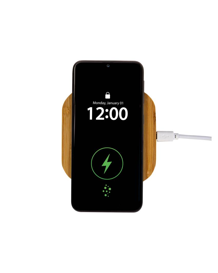 Base di ricarica wirless in bambù