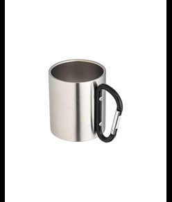 Tazza in acciaio con manico in alluminio a moschettone, 200 ml
