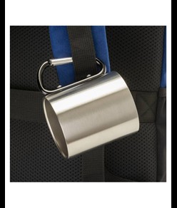 Tazza in acciaio con manico in alluminio a moschettone, 200 ml