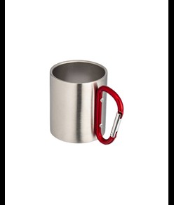 Tazza in acciaio con manico in alluminio a moschettone, 200 ml