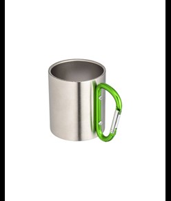 Tazza in acciaio con manico in alluminio a moschettone, 200 ml