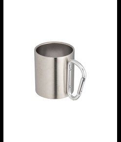 Tazza in acciaio con manico in alluminio a moschettone, 200 ml