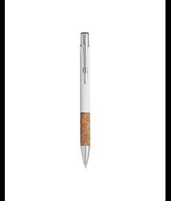 Penna a scatto in alluninio gommato,impugnatura in sughero e particolari cromati