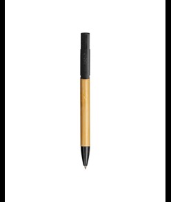 Penna twist in bambù e paglia di grano con stand porta cellulare