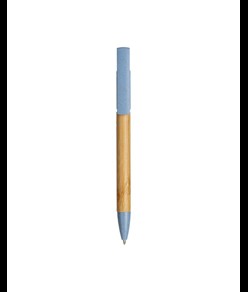 Penna twist in bambù e paglia di grano con stand porta cellulare