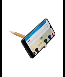 Penna twist in bambù e paglia di grano con stand porta cellulare