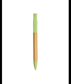 Penna twist in bambù e paglia di grano con stand porta cellulare