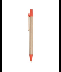 Penna a scatto in carta riciclata, particolari in PP e paglia di grano colorati