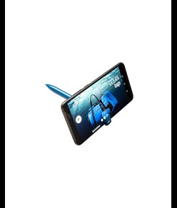 Penna twist in PP e paglia di grano con stand porta cellulare