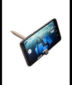 Penna twist in PP e paglia di grano con stand porta cellulare