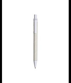 Penna a scatto in carta riciclata con particolari colorati in PLA