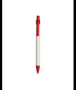 Penna a scatto in carta riciclata con particolari colorati in PLA