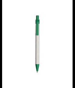 Penna a scatto in carta riciclata con particolari colorati in PLA