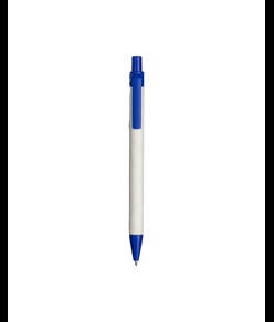 Penna a scatto in carta riciclata con particolari colorati in PLA