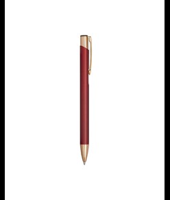 Penna a scatto in alluminio con particolari in metallo color oro rosa