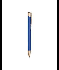 Penna a scatto in alluminio con particolari in metallo color oro rosa