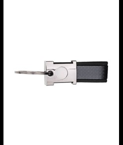 Portachiavi in metallo brunito e PU bicolore, con spazio idoneo al logo resina