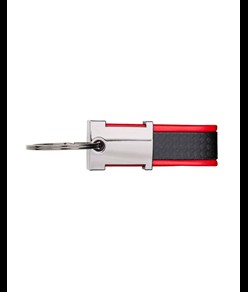 Portachiavi in metallo brunito e PU bicolore, con spazio idoneo al logo resina