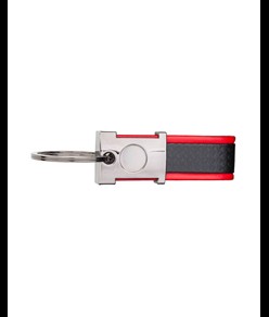 Portachiavi in metallo brunito e PU bicolore, con spazio idoneo al logo resina