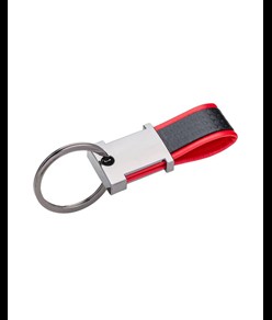 Portachiavi in metallo brunito e PU bicolore, con spazio idoneo al logo resina