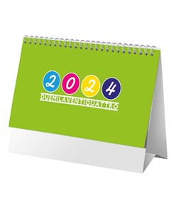 Calendario mensile 2024 da tavolo. Testi in italiano