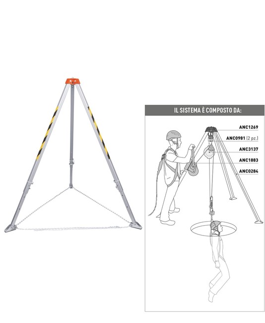 Treppiede in alluminio con gambe telescopiche Treppiede in alluminio con gambe telescopiche
