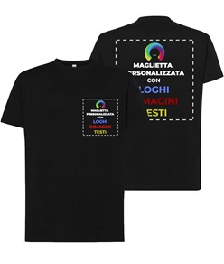 T-shirt personalizzata con stampa lato cuore e schiena
