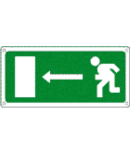 Cartello salvataggio 'uscita di sicurezza a sinistra' Cartello salvataggio 'uscita di sicurezza a sinistra'