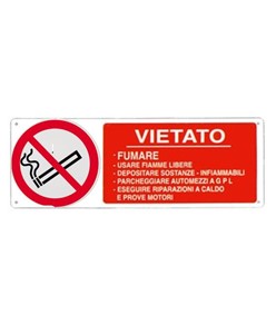 Cartello vietato  fumare, usare fiamme libere, depositare sostanze