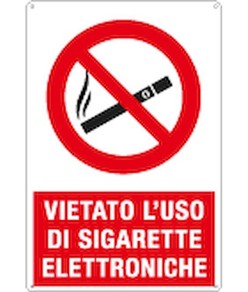 Cartello vietato  l'uso di sigarette elettroniche